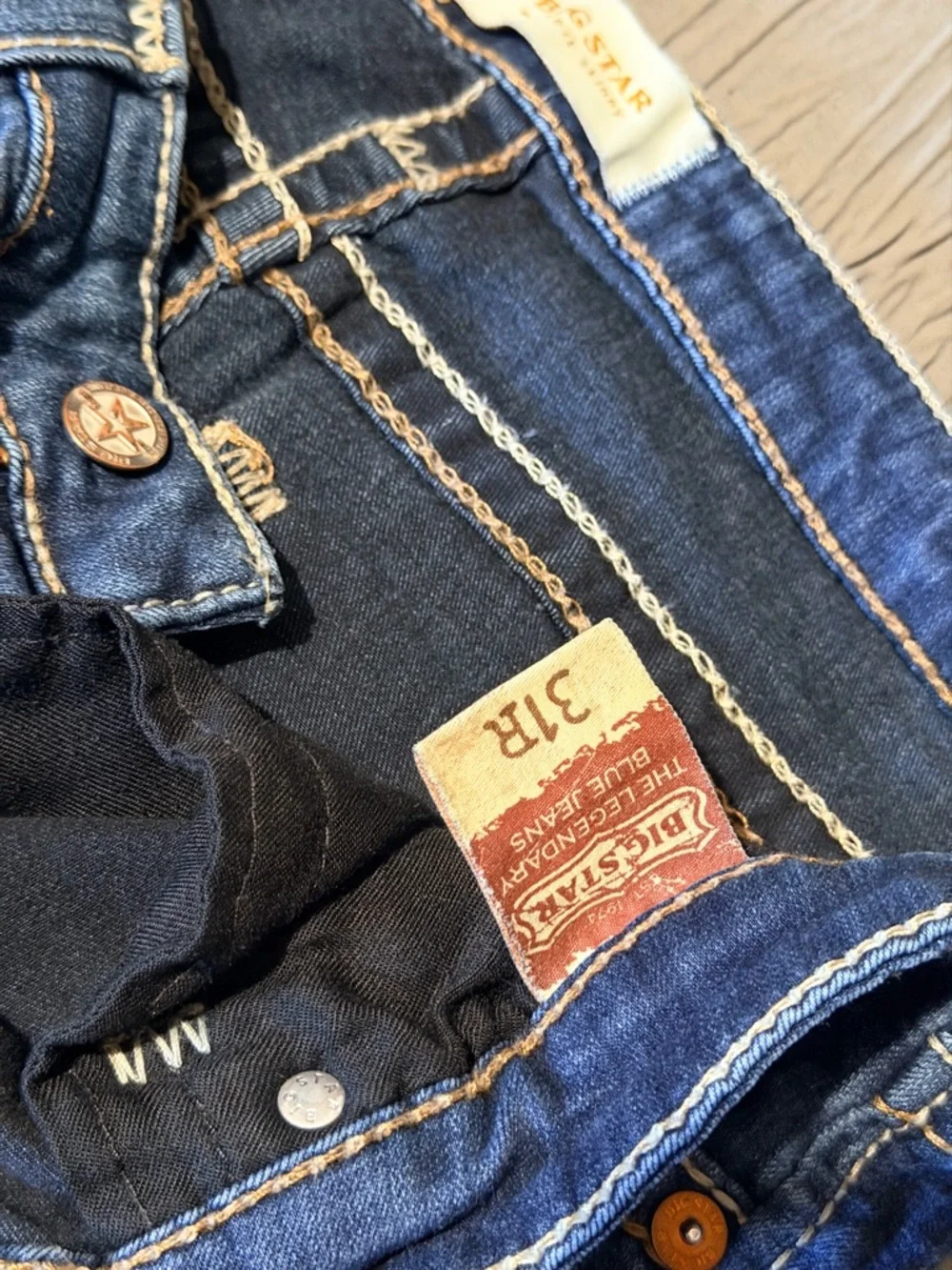 Big Star Blue Boot Cut Jeans with Embroidered Back Pockets - Picture 4 of 5